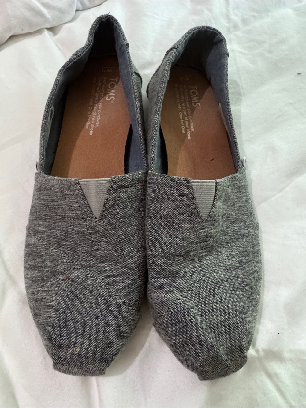 Toms Women’s Gray Canvas Slip-On Sneakers